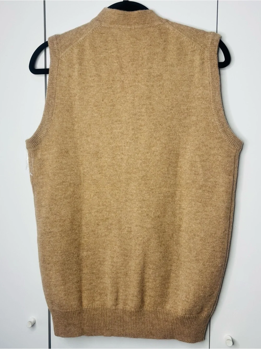 Classic Men's Camel Button-Front Wool Vest by